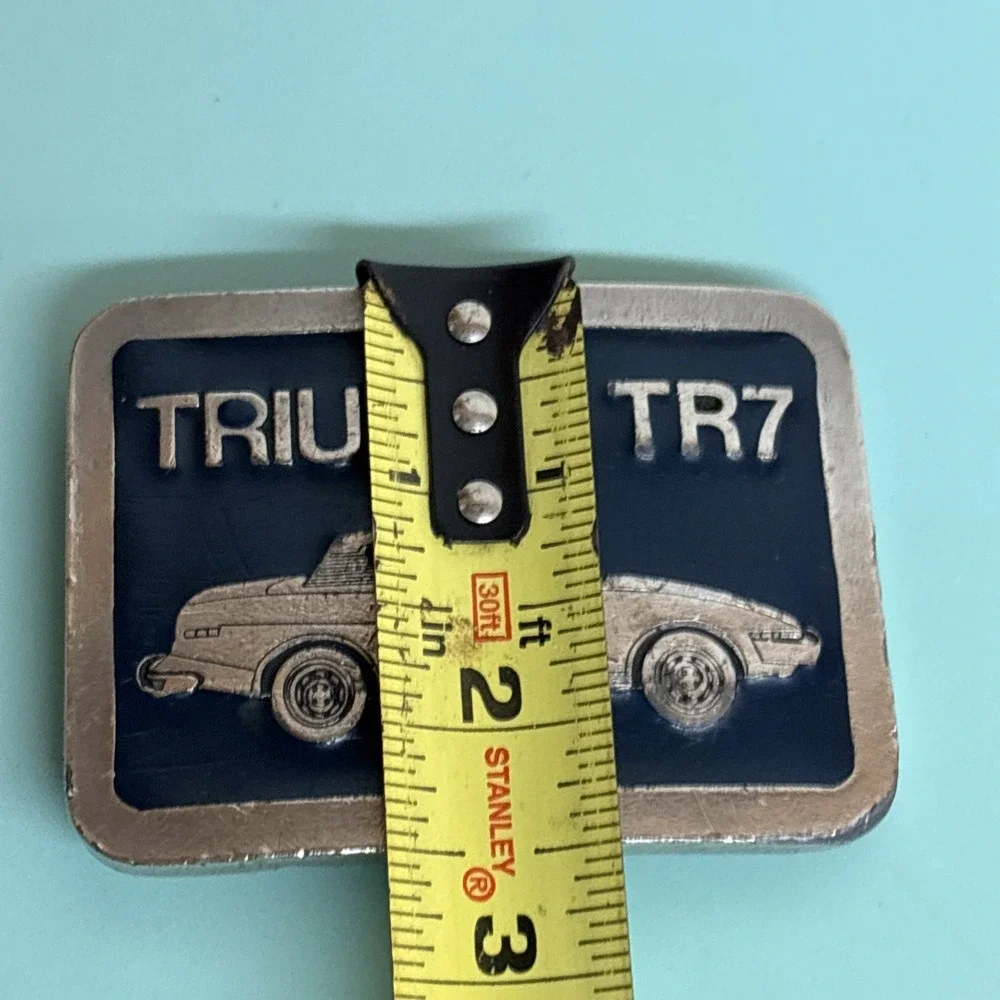 Vintage 1970s Triumph TR7 Car Belt Buckle 3 1/2